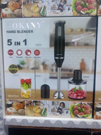Sokany Sokany (SK-1714-5) خلاط يدوي وخلاط طعام 5 في 1- 800 وات