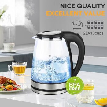 غلاية بيركس زجاج حراري   Pyrex Glass Electric Kettle