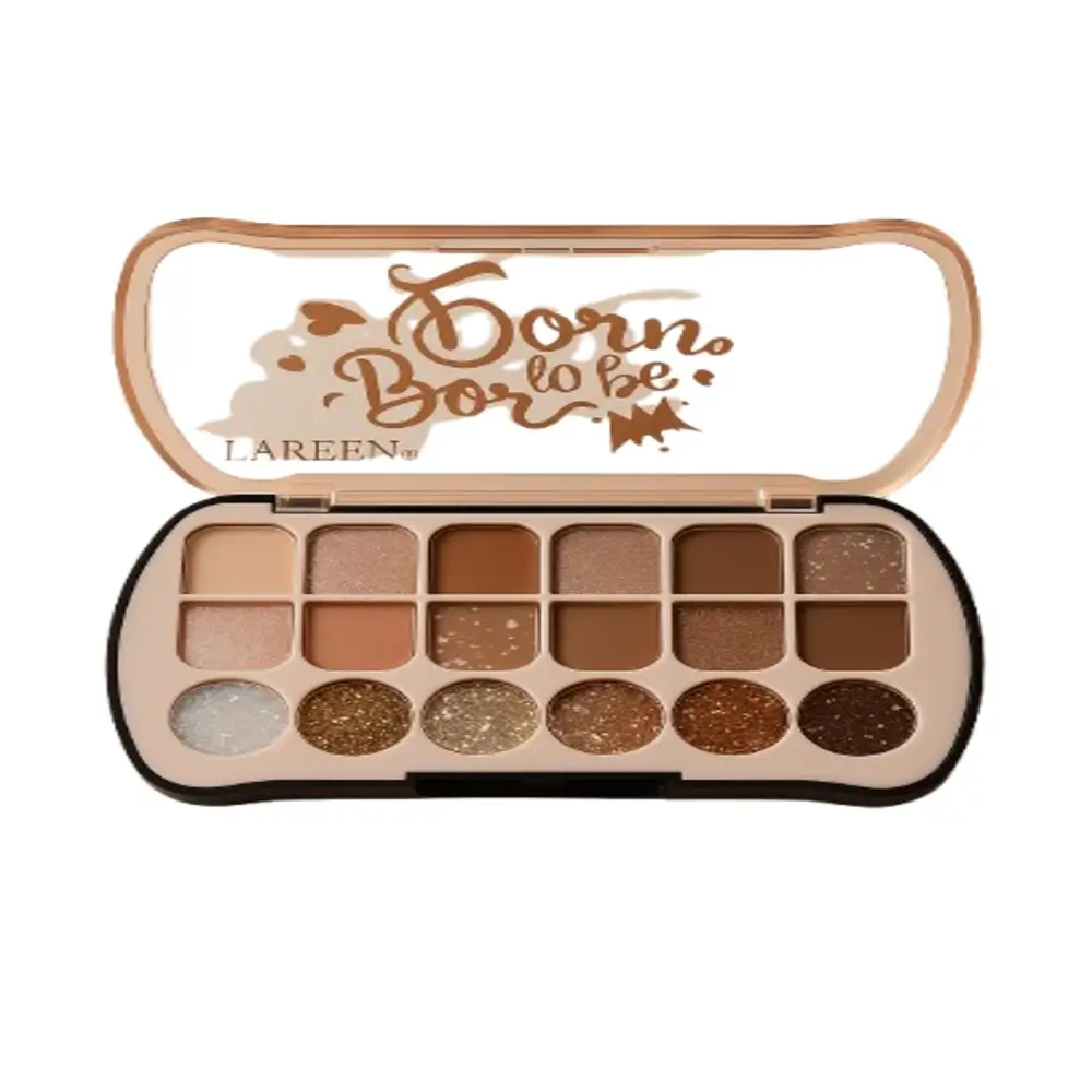 LAREEN – Born to be Queen Eyeshadow Palette – G083 (1) باليت ظلال العيون ألوان ترابية وجليتر