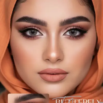 عدسات رمادي طبيعية باترفلاي جراي من Sheglam على عين الموديل