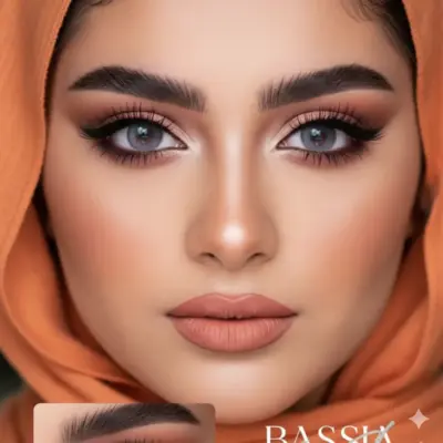 عدسات باسيا جراي Sheglam بلون رمادي طبيعي شكل عدسات باسيا جراي على العيون البنية