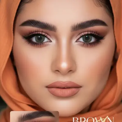 عدسات براون هازل من Sheglam – عدسات لاصقة ملونة عسلي طبيعي على عين موديل