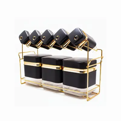 طقم التوابل الفاخر Royal Spice Set بتصميم أسود وذهبي