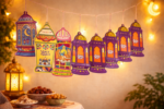 مجموعة زينة رمضان فوانيس ملونة للتعليق