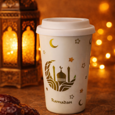 كوب رمضان حراري هلال ونجوم ومسجد